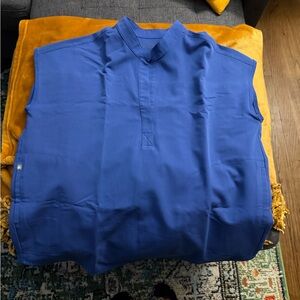 Figs Women's Blue Casual Button Down Shirt